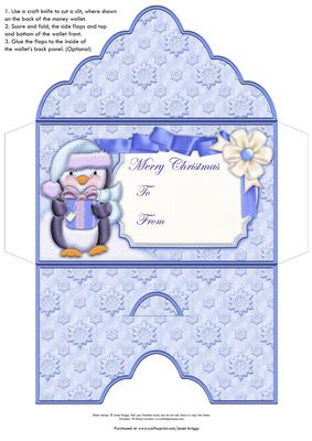 Christmas Money Wallet Envelope Penguin Gift