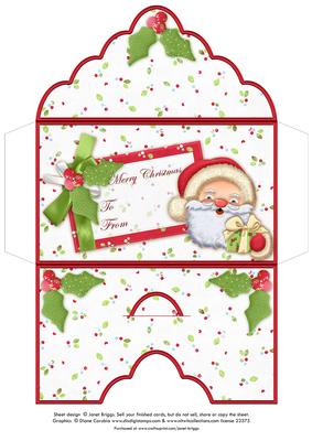 Christmas Money Wallet Envelope Santa Hugs