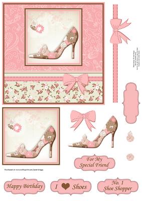 Shabby Chic Shoe Quick Card