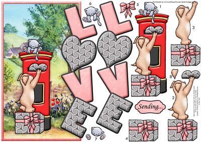 Sending Love Over the Side Card & Decoupage