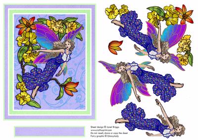 Rainbow Fairy Card Front & Decoupage
