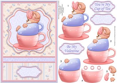 You're My Cup of Tea Valentine or Anniversary Decoupage