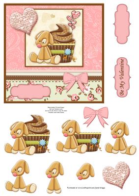 Puppy Love & Cupcake Valentine Topper & Decoupage