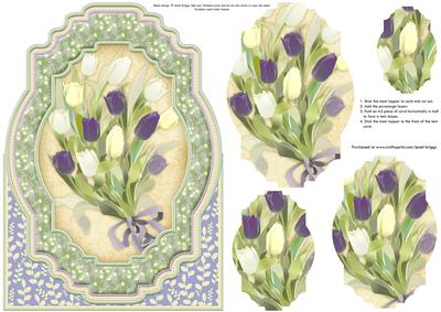 Over the Edge Tulips Card Front & Pyramage