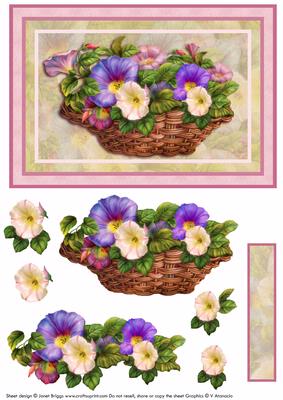 Petunia Basket Topper & Decoupage