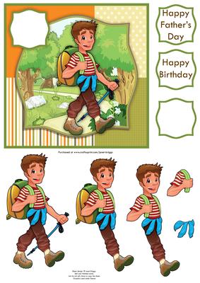 Happy Hiker Card Topper & Decoupage