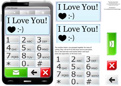 Mobile Phone I Love You Quick Card