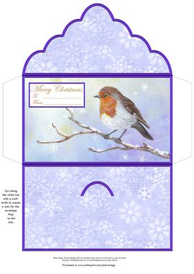 Christmas Money Wallet Envelope Robin