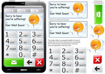 Mobile Phone Sorry You're Suffering Get Well Soon Quick Card