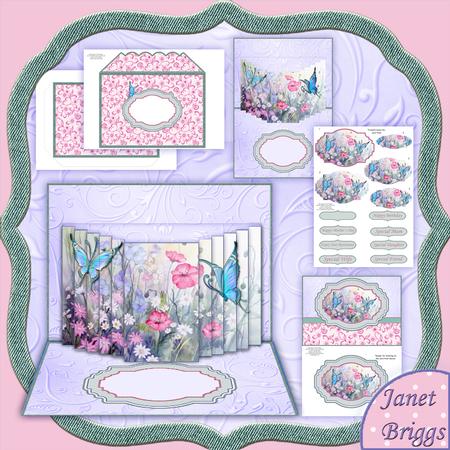 Pop Up Scene Meadow Flowers 3D Card Kit