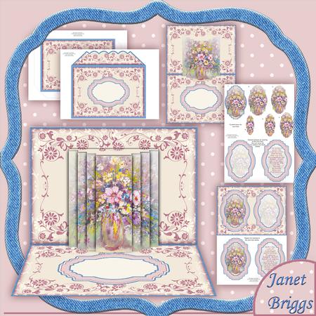 Pop Up Scene Vase of Flowers 3D Card Kit