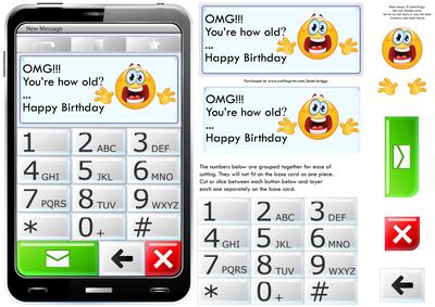 Mobile Phone Omg Youre How Old Quick Card