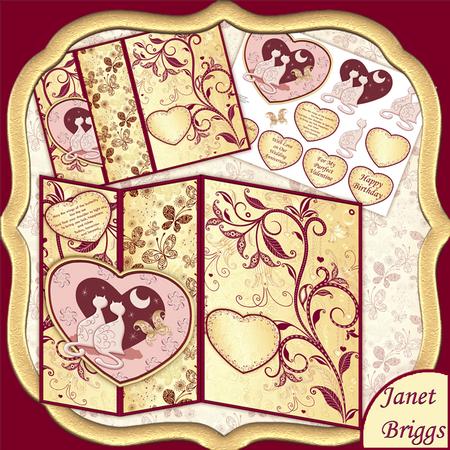 Cats in Gold & Burgundy No Hole Fold Back Mini Kit