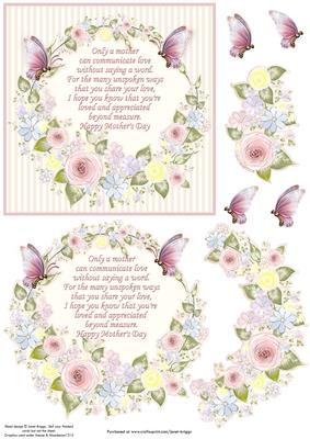 Pastel Florals & Butterflies Mother's Day Decoupage & Verse