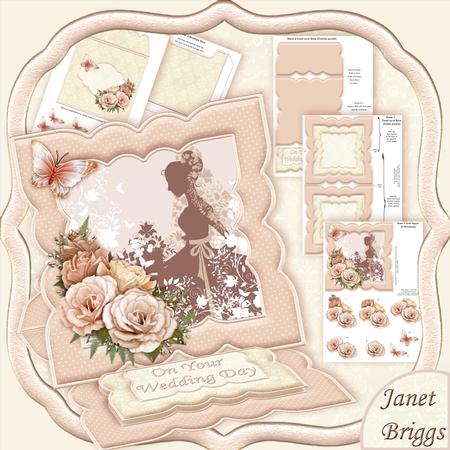 Bride & Roses Wedding Day Easel Card Kit & Decoupage
