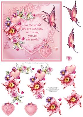 To Me You Are the World Topper & Decoupage