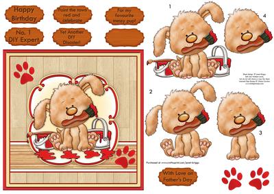 DIY Puppy Paint the Town Red Topper & Decoupage