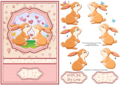 Love Bunnies Card Front & Decoupage