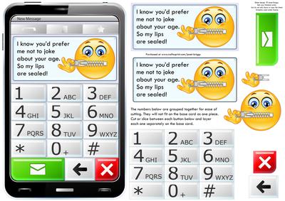 Mobile Phone My Lips Are Sealed Joke Birthday Quick Card