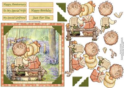 Tender Moments in Bluebell Woods Topper & Decoupage