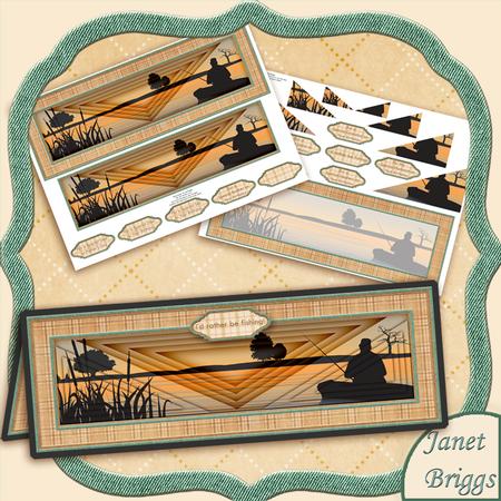 Fishing Lakes 3D Illusion Card 2 Sheet Mini Kit