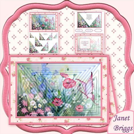 Meadow Flowers 3D Illusion Card 2 Sheet Mini Kit