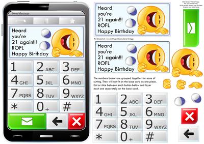 Mobile Phone 21 Again Rofl Quick Card Topper