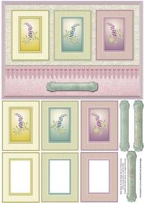 Framed Floral Panels Birthday or General Quick Card