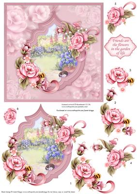 Friends Are Flowers Card Topper & Decoupage