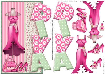 Over the Side Diva in Pink Female Birthday