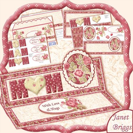 Shabby Chic Easel Card Kit for Mum Mom or Mam