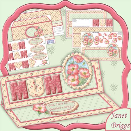 Poppies Easel Card Kit for Mum Mom or Mam