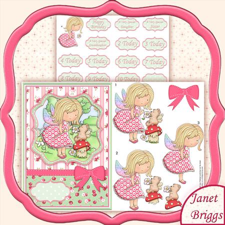 Fairy & Bear with Ages Birthday Mini Kit