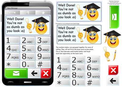 Mobile Phone Humorous Graduation Quick Card
