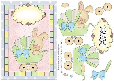 Baby Card Front & Decoupage Welcome Little One