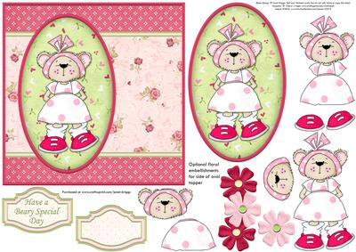 Beary Special Day Decoupage & Optional Floral Embellishments