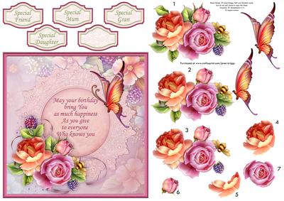English Roses for Birthday Topper & Decoupage
