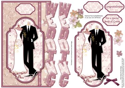 Wedding Day Over the Side with Decoupage