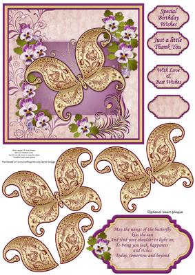 Wings of the Butterfly Topper Decoupage & Insert Plaque
