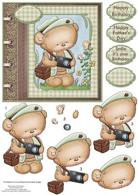 Photographer Ted Smile Please Card Topper & Decoupage