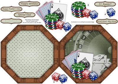 Gambling Poker Table Shape Card & Decoupage
