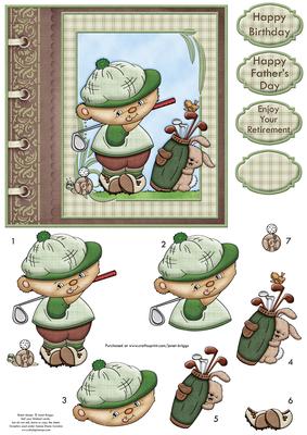 Snail Tee Golf Card Topper and Decoupage