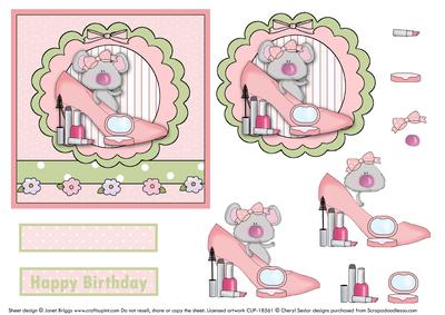 Little Fashion Mouse Decoupage
