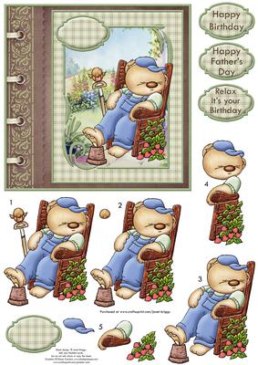 Gardening Pop Card Topper & Decoupage Muted Colours