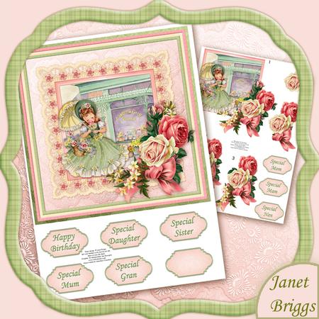 Vintage Belle Florists Topper & Decoupage Mini Kit