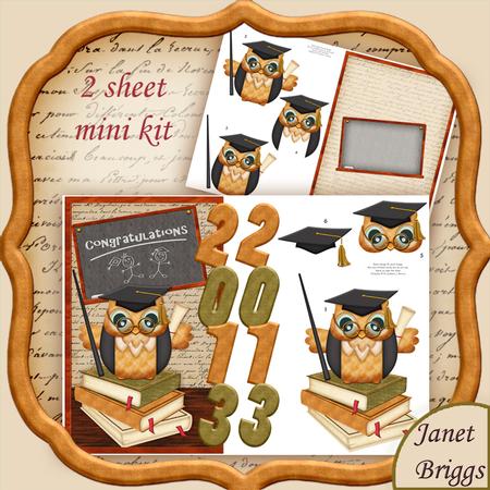 Graduation Owl Over the Side Mini Kit & Decoupage