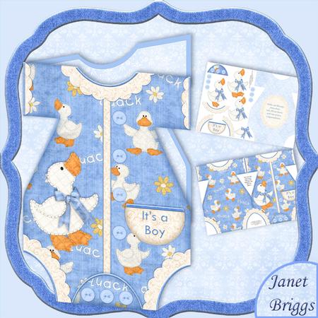 Baby Boy Romper Suit Shaped Card Mini Kit