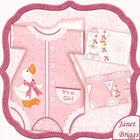 Baby Girl Romper Suit Shaped Card Mini Kit