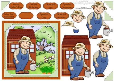 Gardener's World Birthday or Father's Day Decoupage