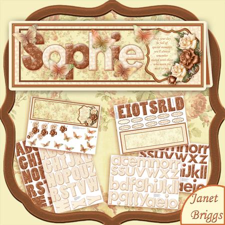 Create Any Name Coffee Roses Card Kit